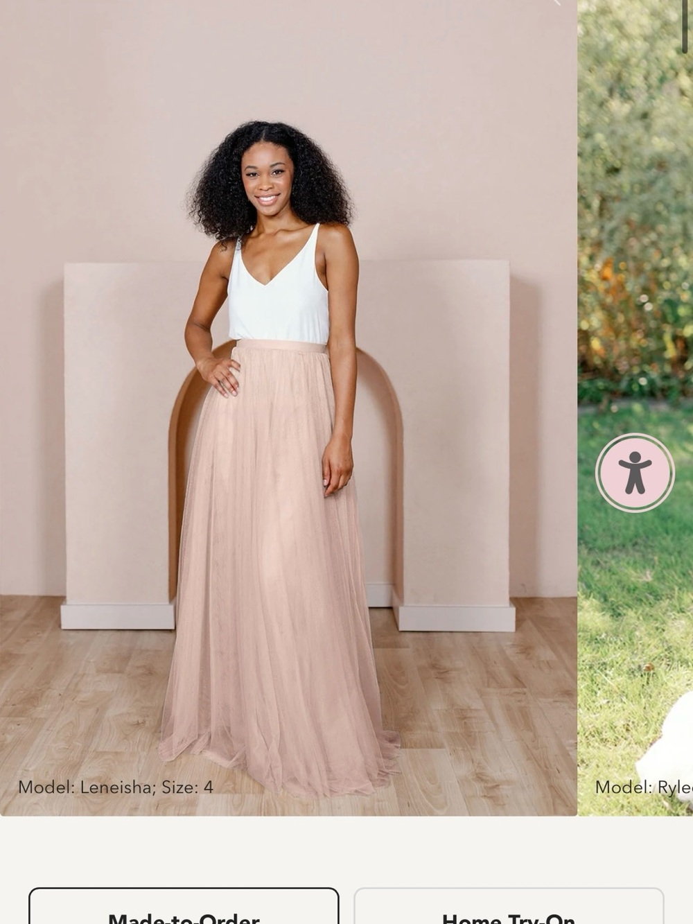 Revelry Skylar Tulle Maxi Skirt in Blush